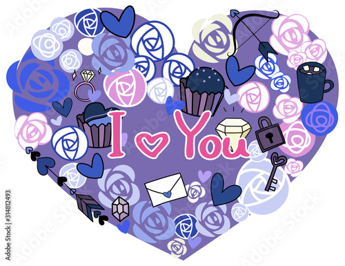 Valentine logo and illustration