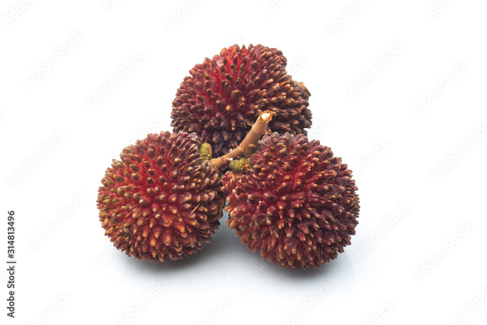 Pulasan or wild rambutan on isolated background Pulasan or wild rambutan on isolated background