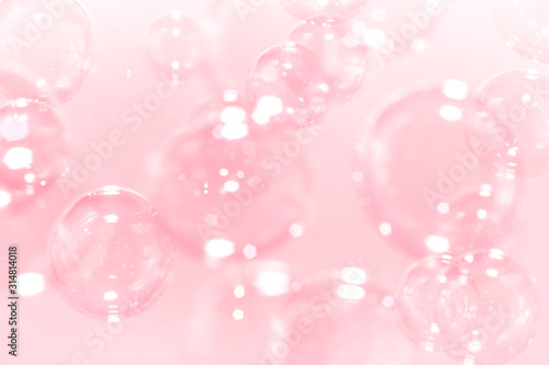 Pink soap bubbles background