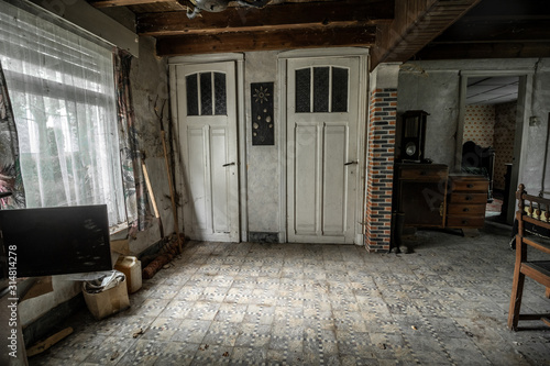 An old, small abandoned house somewhere in Belgium