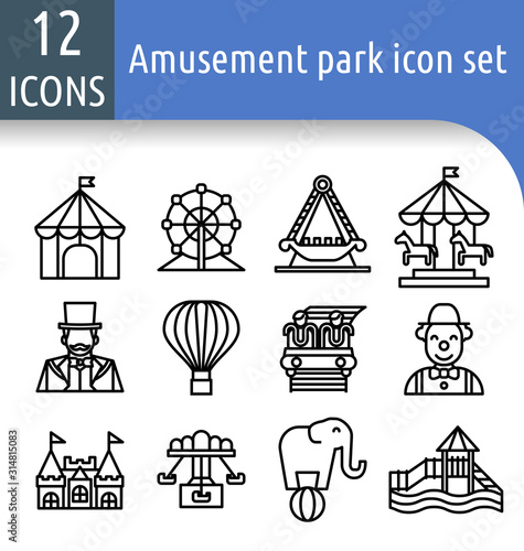amusement park line icon