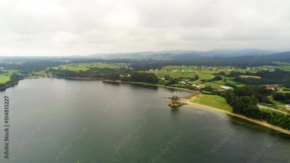 Aerial panorama of Castropol, Asturias. Spain. Aerial shot. Aerial panorama of Castropol, Asturias. Spain. Aerial shot.