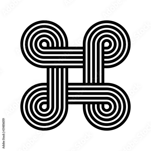 Chinese Traditional Knot style. Abstract Vector.