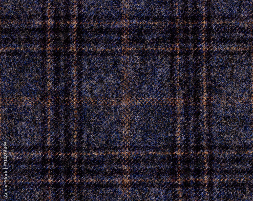Modern Winter jacket. Violet-Brown Glenurquhart check is made of woolen fabric. Wool Background Texture. Coat close-up. Expensive men's suit. High resolution Modern Winter jacket. Violet-Brown Glenurquhart check is made of woolen fabric. Wool Background Texture. Coat close-up. Expensive men's suit. High resolution