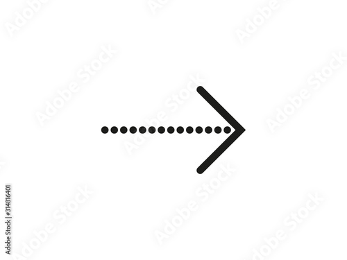 Arrow, dotted icon. Vector illustration, flat design.