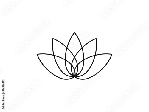 Flower, lotus icon. Vector illustration, flat design.