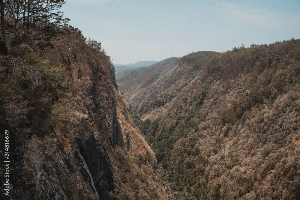 The view into the valley at Ellenborough Falls Lookout, New South Wales.