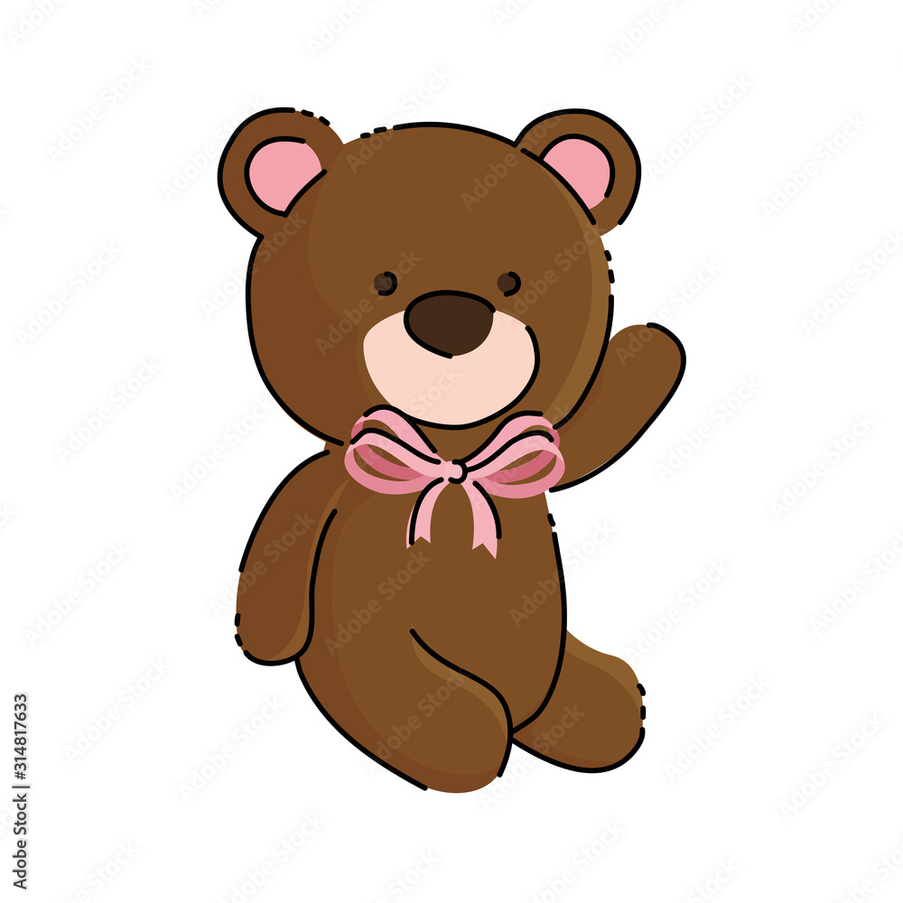 Fototapeta premium cute teddy bear isolated icon vector illustration design