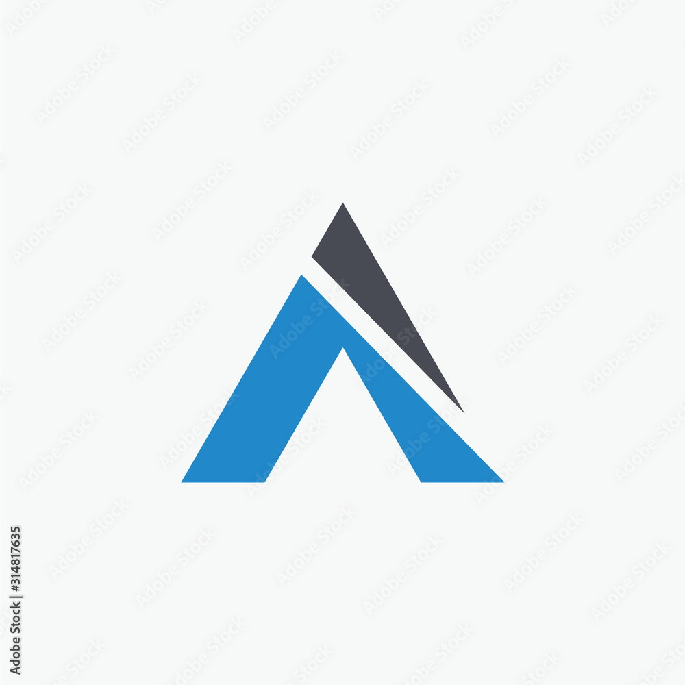 letter A logo with minimal design. Elegant geometric vector logotype. letter A logo with minimal design. Elegant geometric vector logotype.