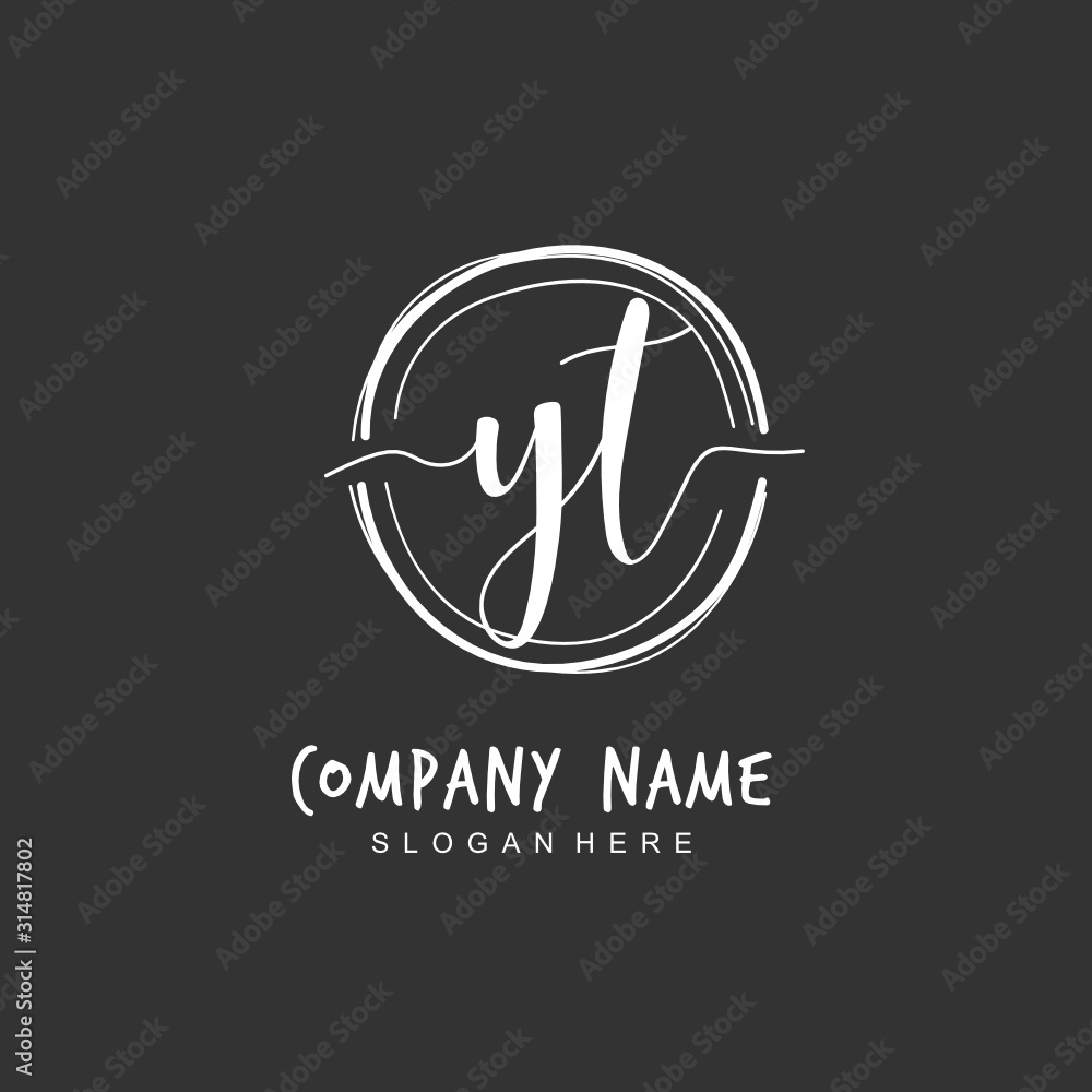 Handwritten initial letter Y T YT for identity and logo. Vector logo template with handwriting and signature style. Handwritten initial letter Y T YT for identity and logo. Vector logo template with handwriting and signature style.