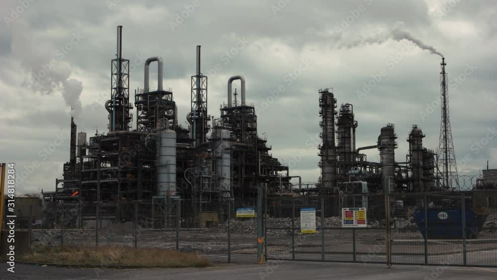 Chemical works with chimneys smoking away. Chemical works with chimneys smoking away.