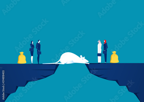 business matching invest abroad  on rat year 2020 vector