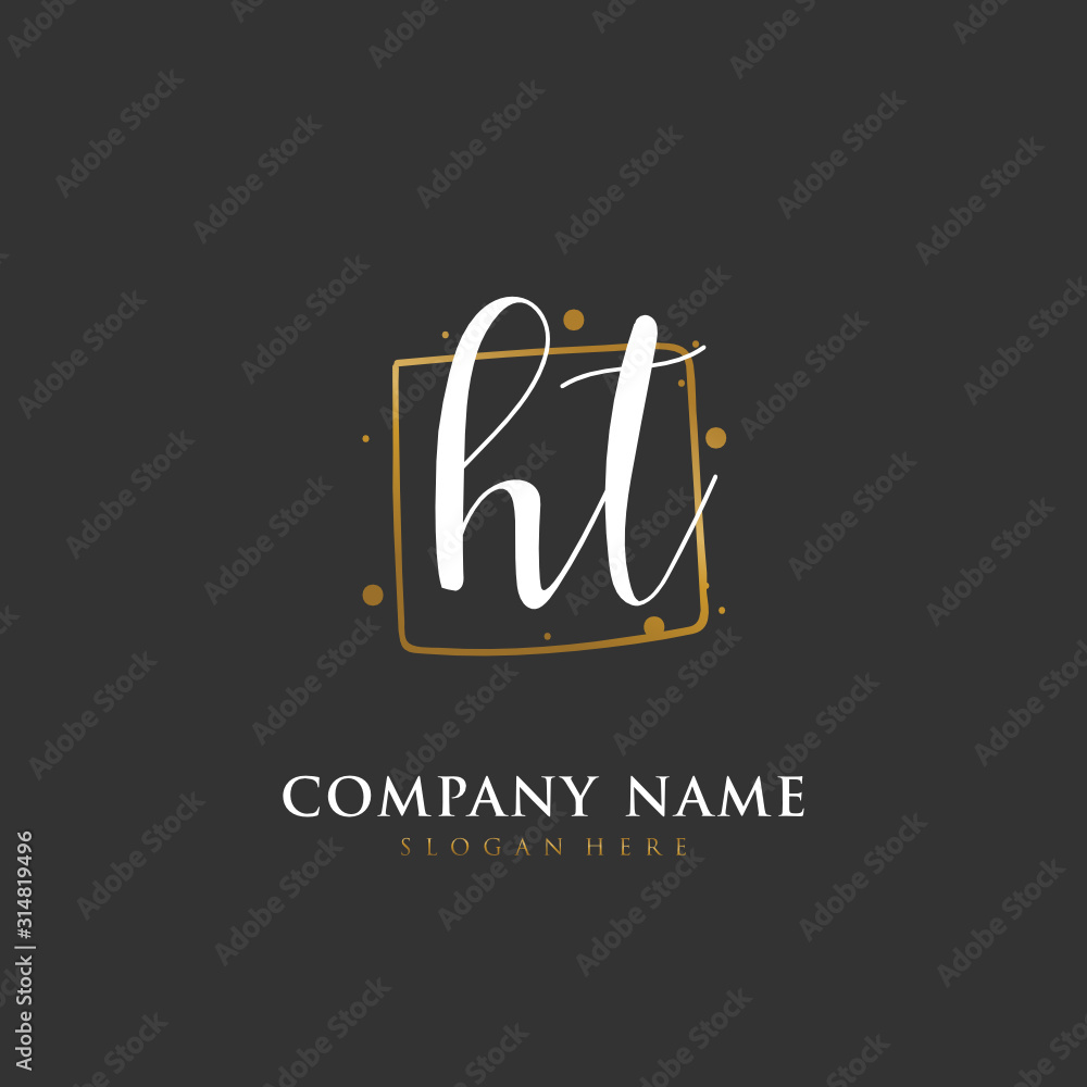 Handwritten initial letter H T HT for identity and logo. Vector logo template with handwriting and signature style. Handwritten initial letter H T HT for identity and logo. Vector logo template with handwriting and signature style.