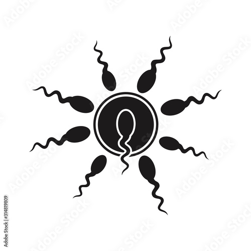 Human sperm cell icon. Abstract icon goal , sperm vector icon, Vector background sperm that runs towards the egg, Competition concept