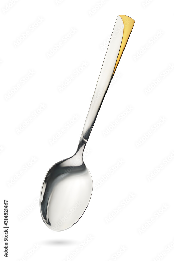 Empty steel table spoon isolated on white background Empty steel table spoon isolated on white background