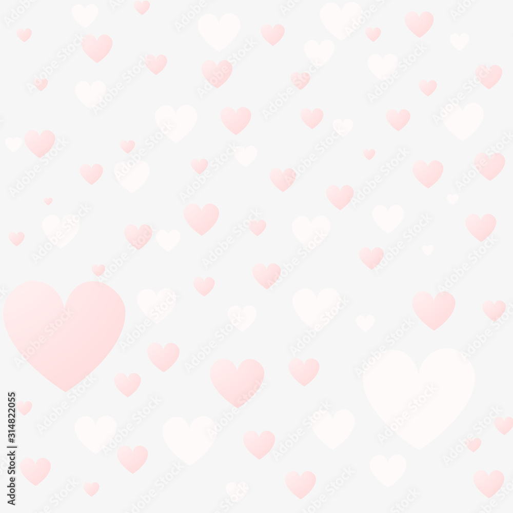 Shape of heart symbols of love flying on pink background. EPS10 Vector illustration use for Mother's, Valentine's Day, birthday greeting card.