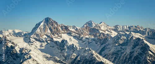 The Bietschhorn mountain (3'934m), Valais, Switzerland.