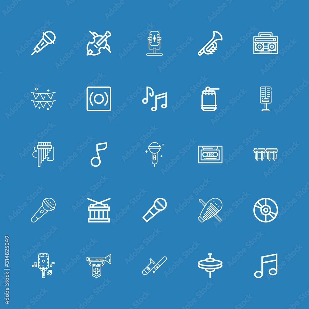 Editable 25 musical icons for web and mobile Editable 25 musical icons for web and mobile