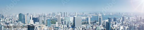 panoramic view to the Tokyo, Japan from air