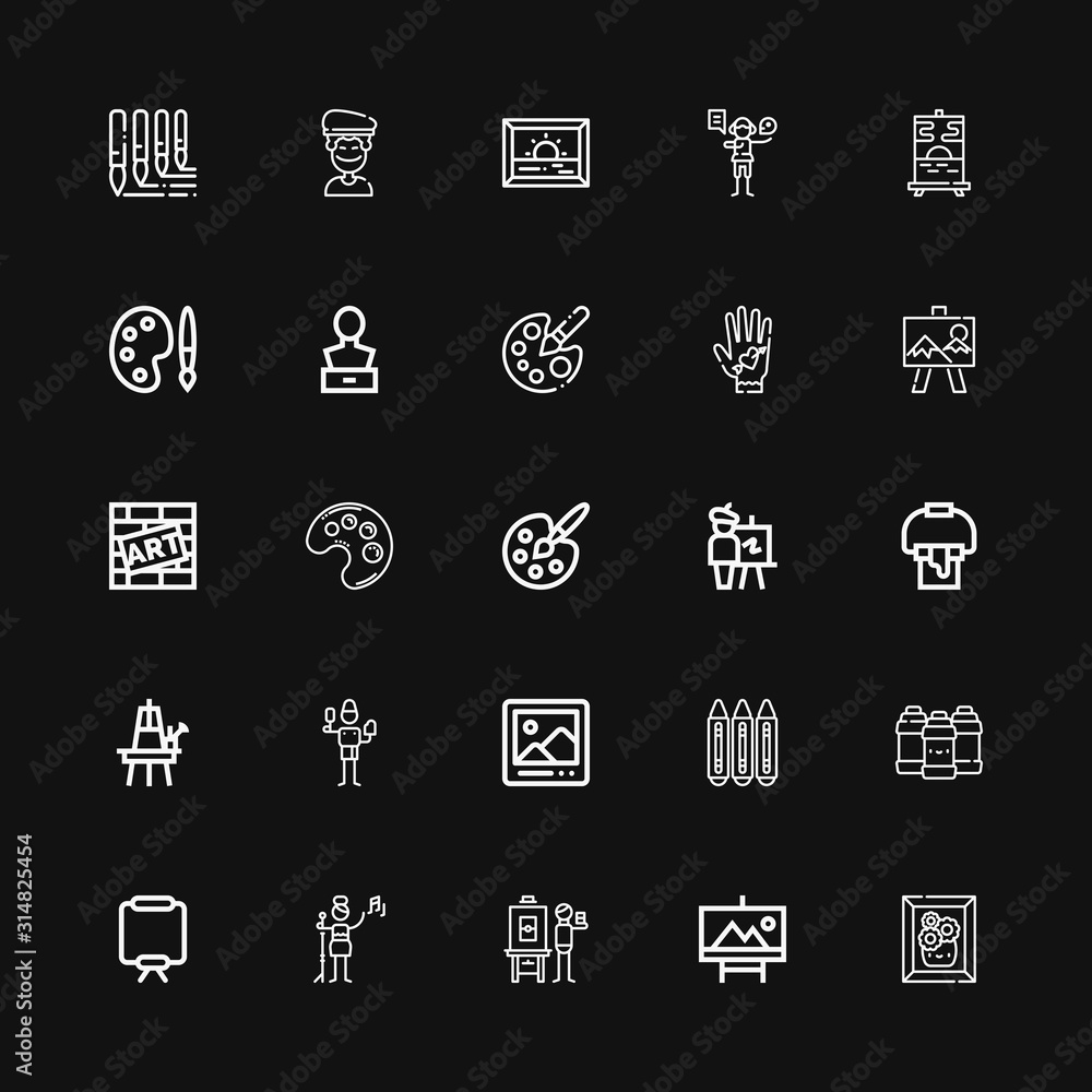 Editable 25 artist icons for web and mobile Editable 25 artist icons for web and mobile