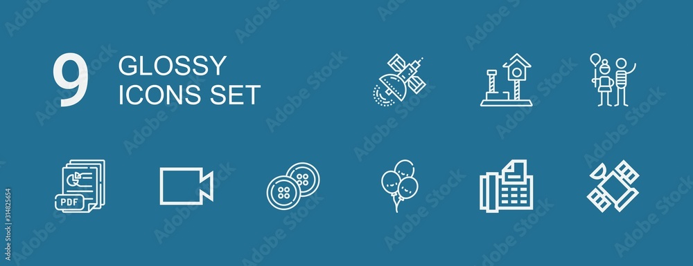 Editable 9 glossy icons for web and mobile Editable 9 glossy icons for web and mobile