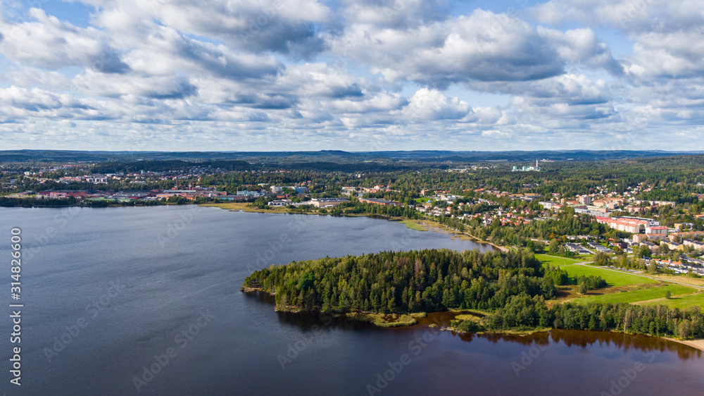 karlskoga sweden - panorama view drone