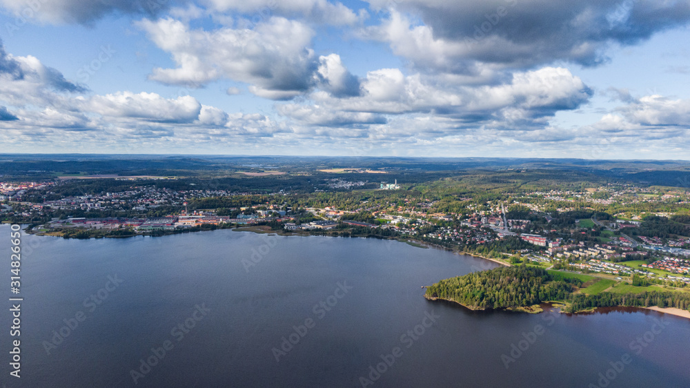 karlskoga sweden - panorama view drone