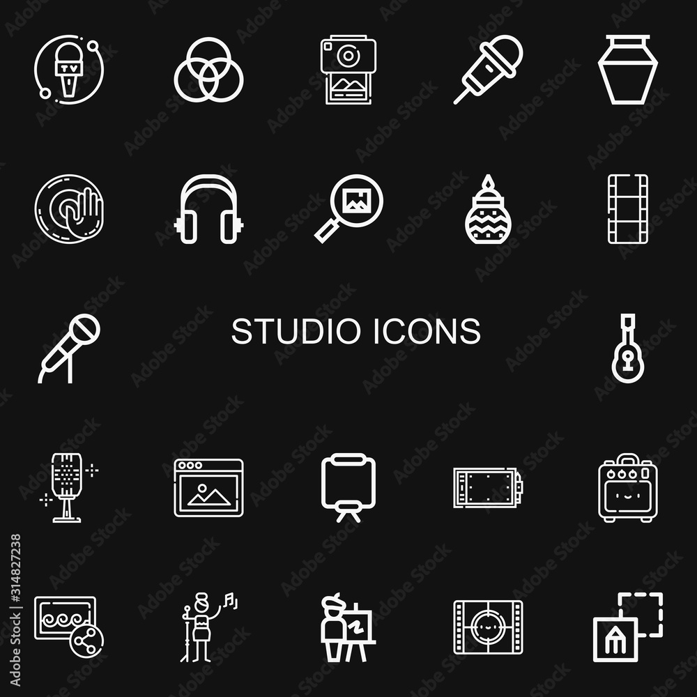 Editable 22 studio icons for web and mobile Editable 22 studio icons for web and mobile