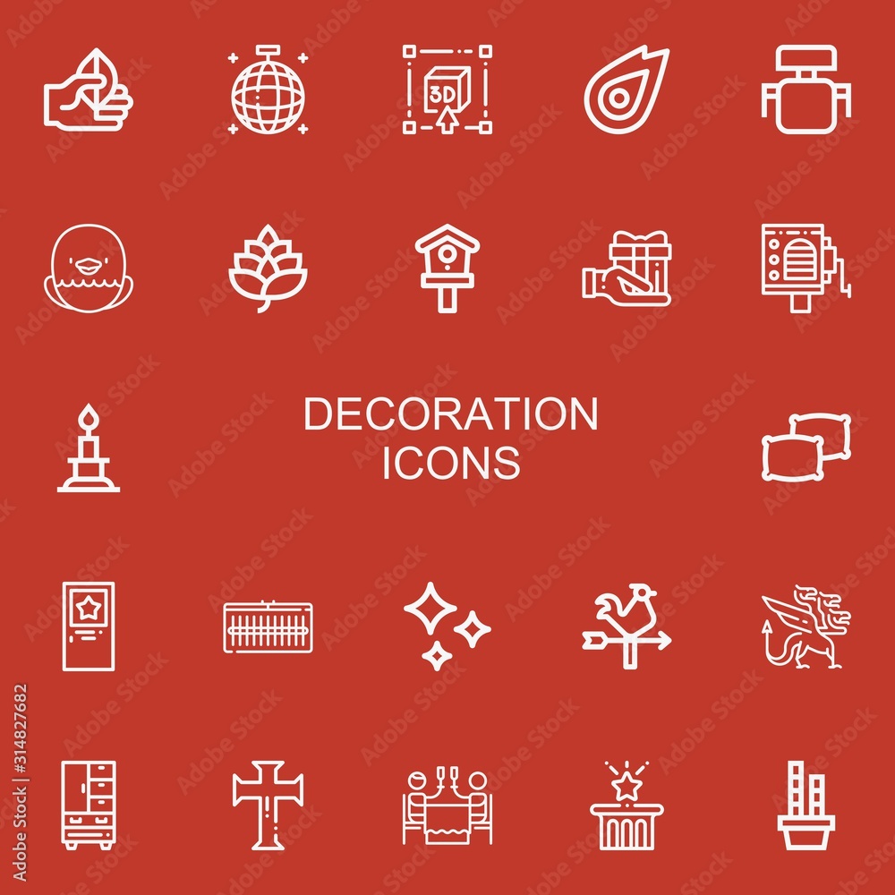 Editable 22 decoration icons for web and mobile