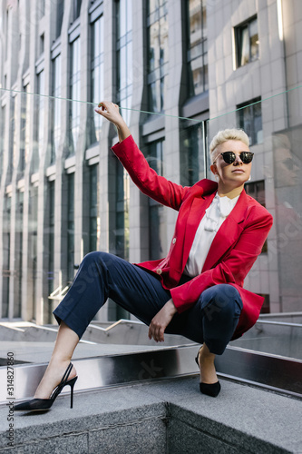 Stylish business lady on the street