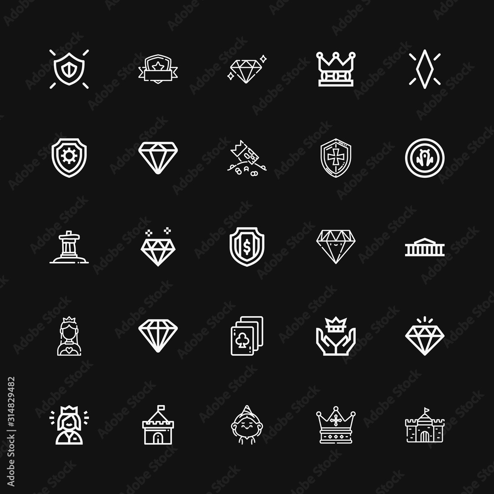 Fototapeta premium Editable 25 royal icons for web and mobile