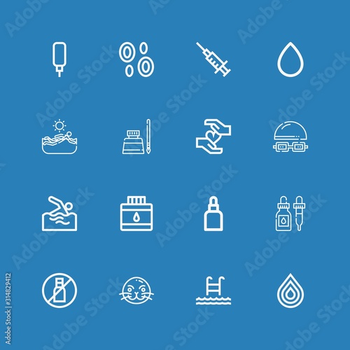Editable 16 aqua icons for web and mobile