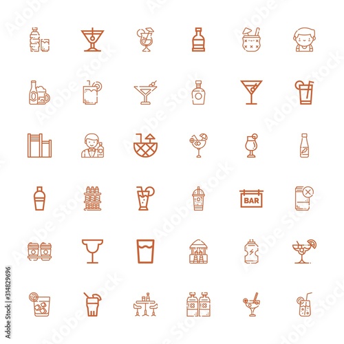 Editable 36 martini icons for web and mobile