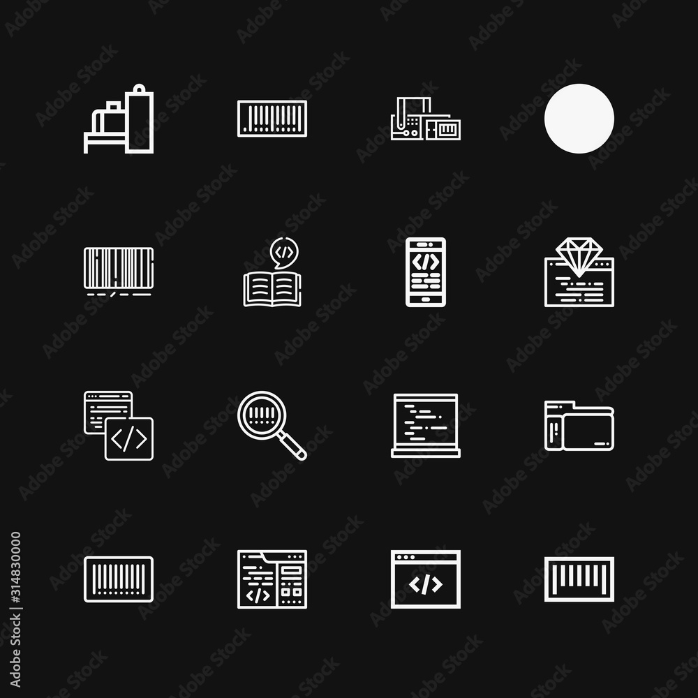 Editable 16 barcode icons for web and mobile Editable 16 barcode icons for web and mobile