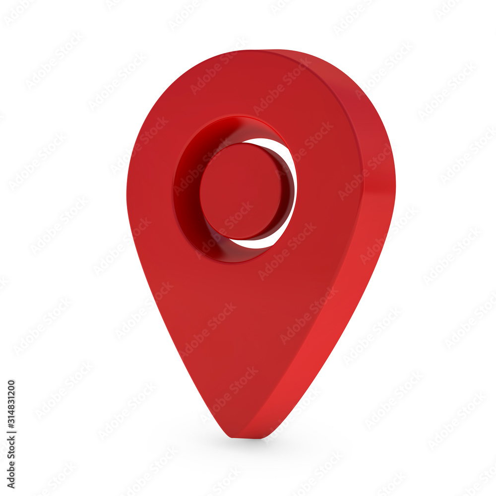 Realistic pointer of map. Red map marker icon. 3D Realistic pointer of map. Red map marker icon. 3D