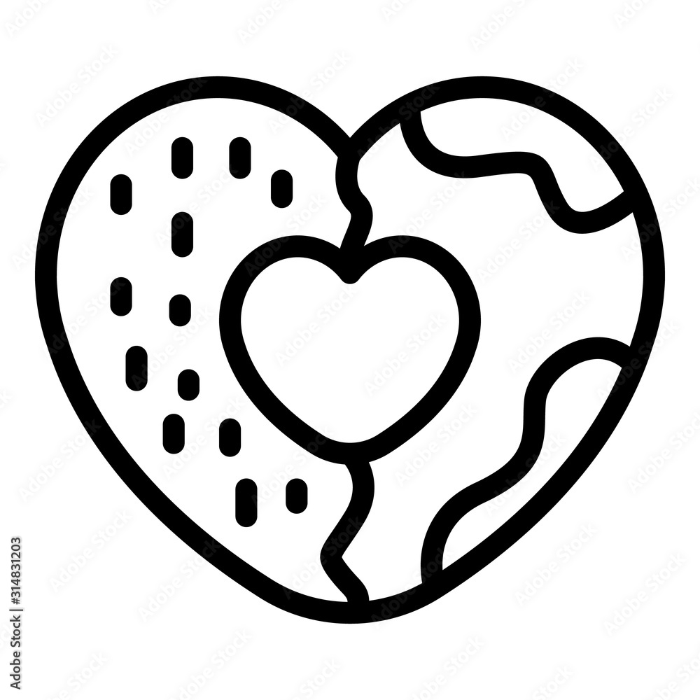 Heart cookie icon. Outline heart cookie vector icon for web design isolated on white background Heart cookie icon. Outline heart cookie vector icon for web design isolated on white background