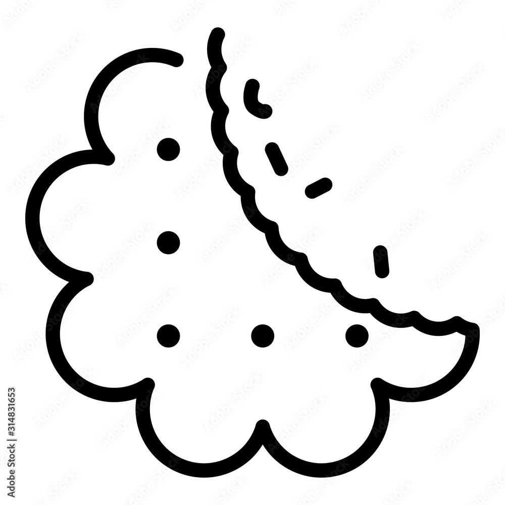 Eaten cookie icon. Outline eaten cookie vector icon for web design isolated on white background Eaten cookie icon. Outline eaten cookie vector icon for web design isolated on white background