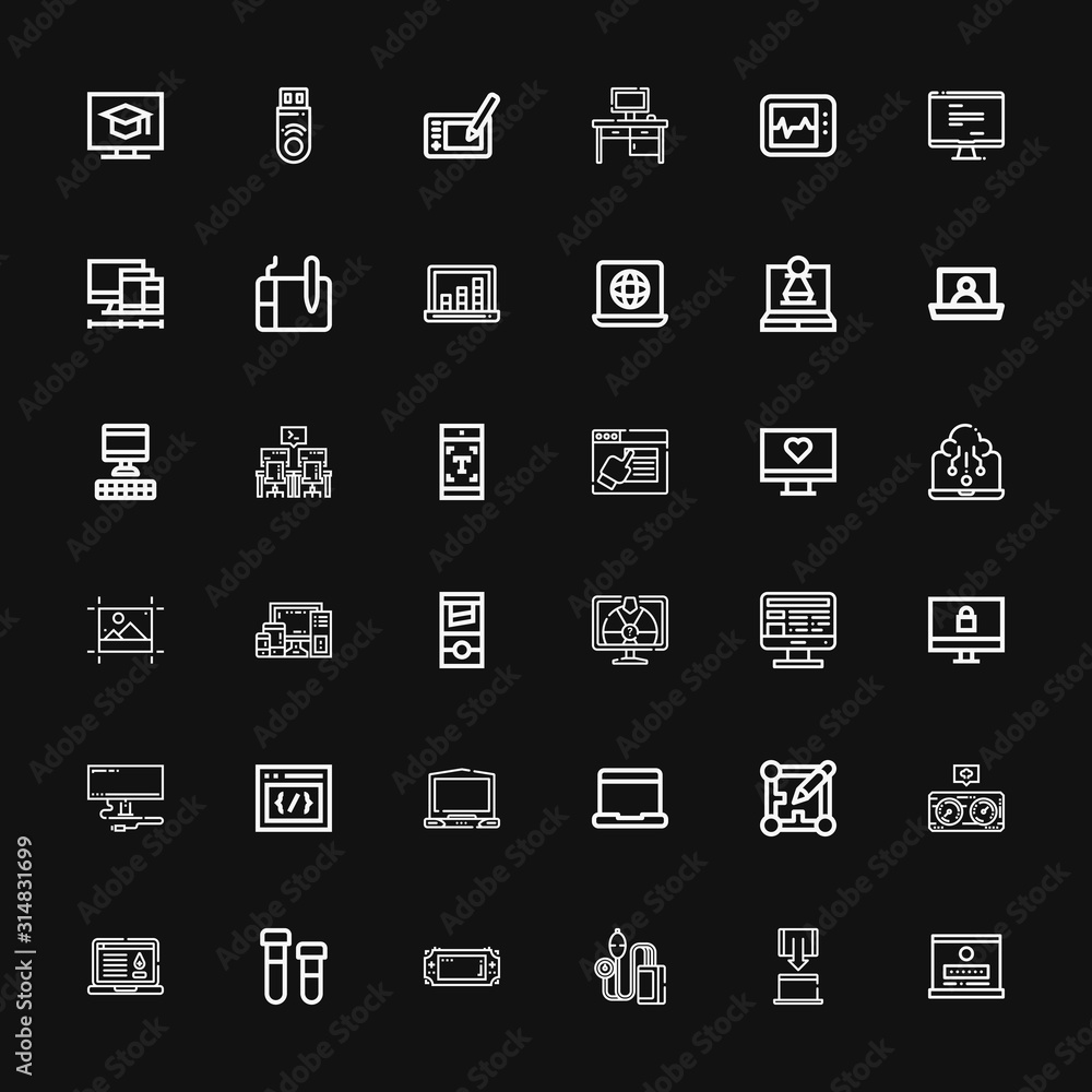 Editable 36 monitor icons for web and mobile Editable 36 monitor icons for web and mobile