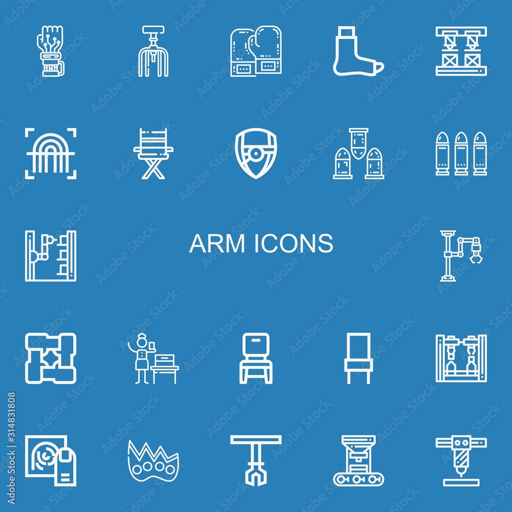 Editable 22 arm icons for web and mobile Editable 22 arm icons for web and mobile