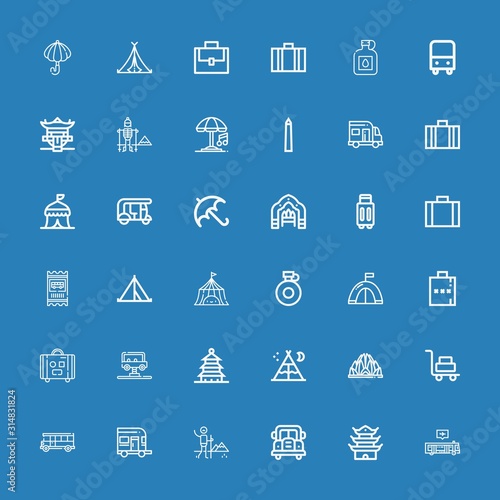 Editable 36 tourist icons for web and mobile