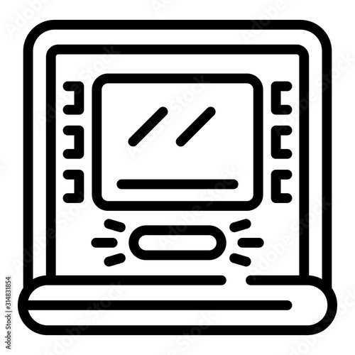 Atm icon. Outline atm vector icon for web design isolated on white background