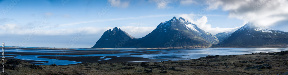 Icelandic Landscape panoramic Arctic winter scene Icelandic Landscape panoramic Arctic winter scene