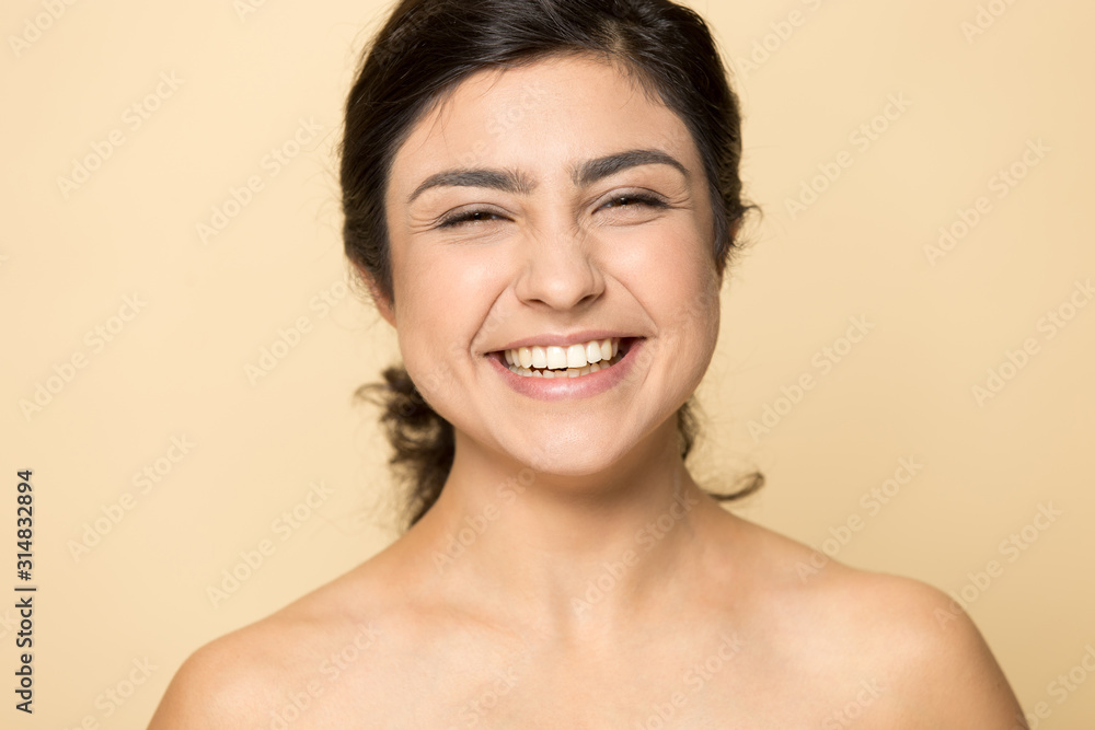 Satisfied female client with perfect clear healthy skin. Satisfied female client with perfect clear healthy skin.
