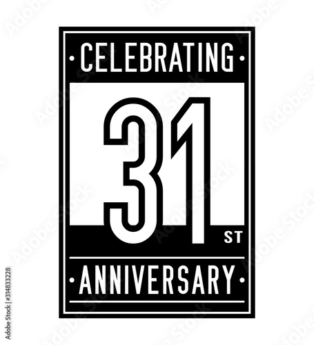 31 years logo design template. Anniversary vector and illustration.