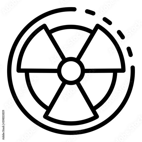 Radiation sign icon. Outline radiation sign vector icon for web design isolated on white background
