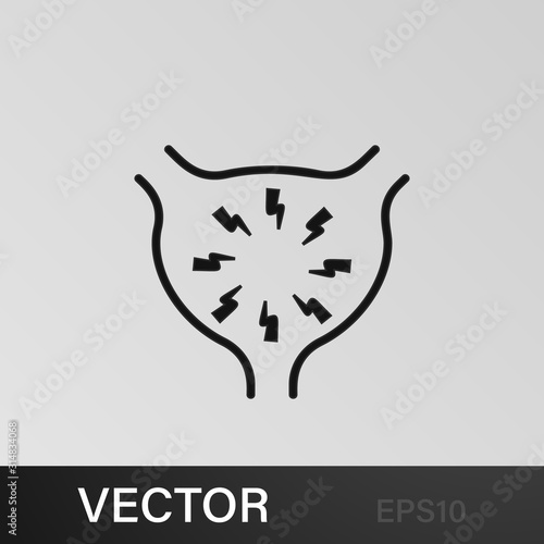 pain in the uterus icon. Element of human body pain for mobile concept and web apps illustration. Thin line icon for website design and development, app development