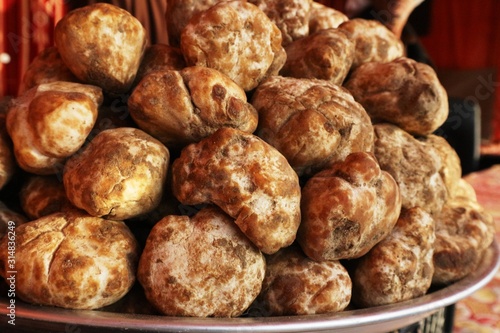 Desert truffles harvested in Saudi Arabia, Iraq, and Iran on sale in market in Kuwait