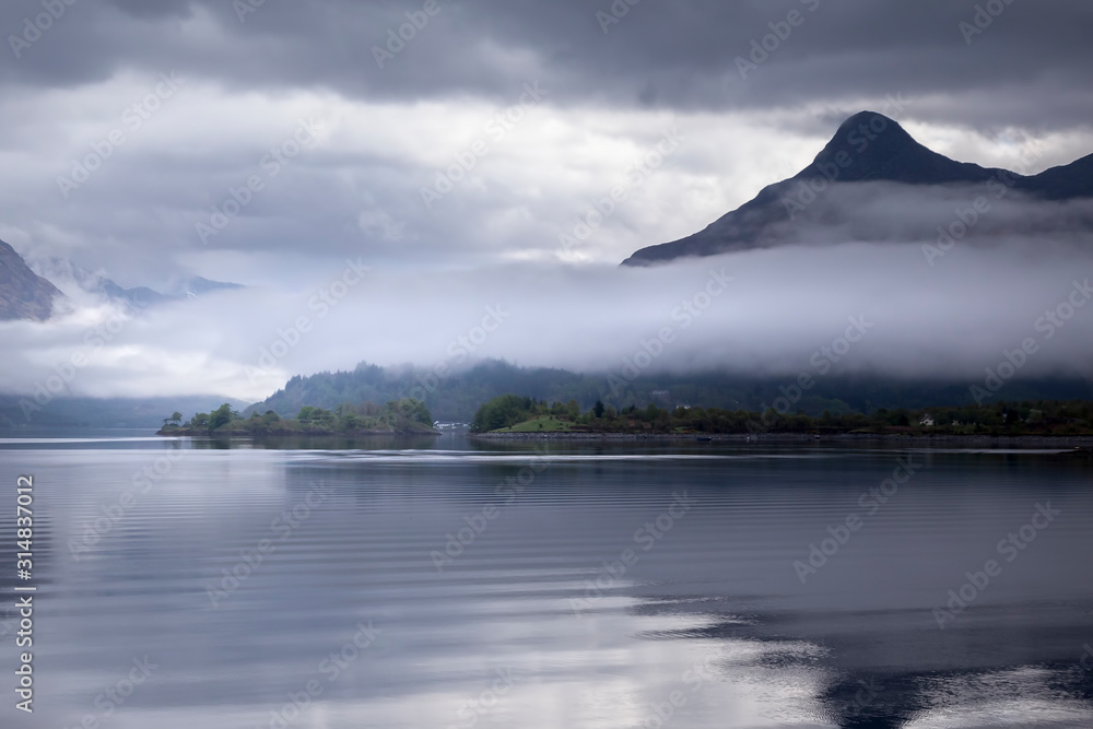 mist and mountains at loch Leven