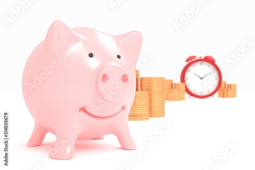 piggy bank - business stock success metaphor - 3d illustration photo