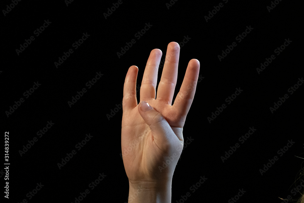 Fototapeta premium hand on black background